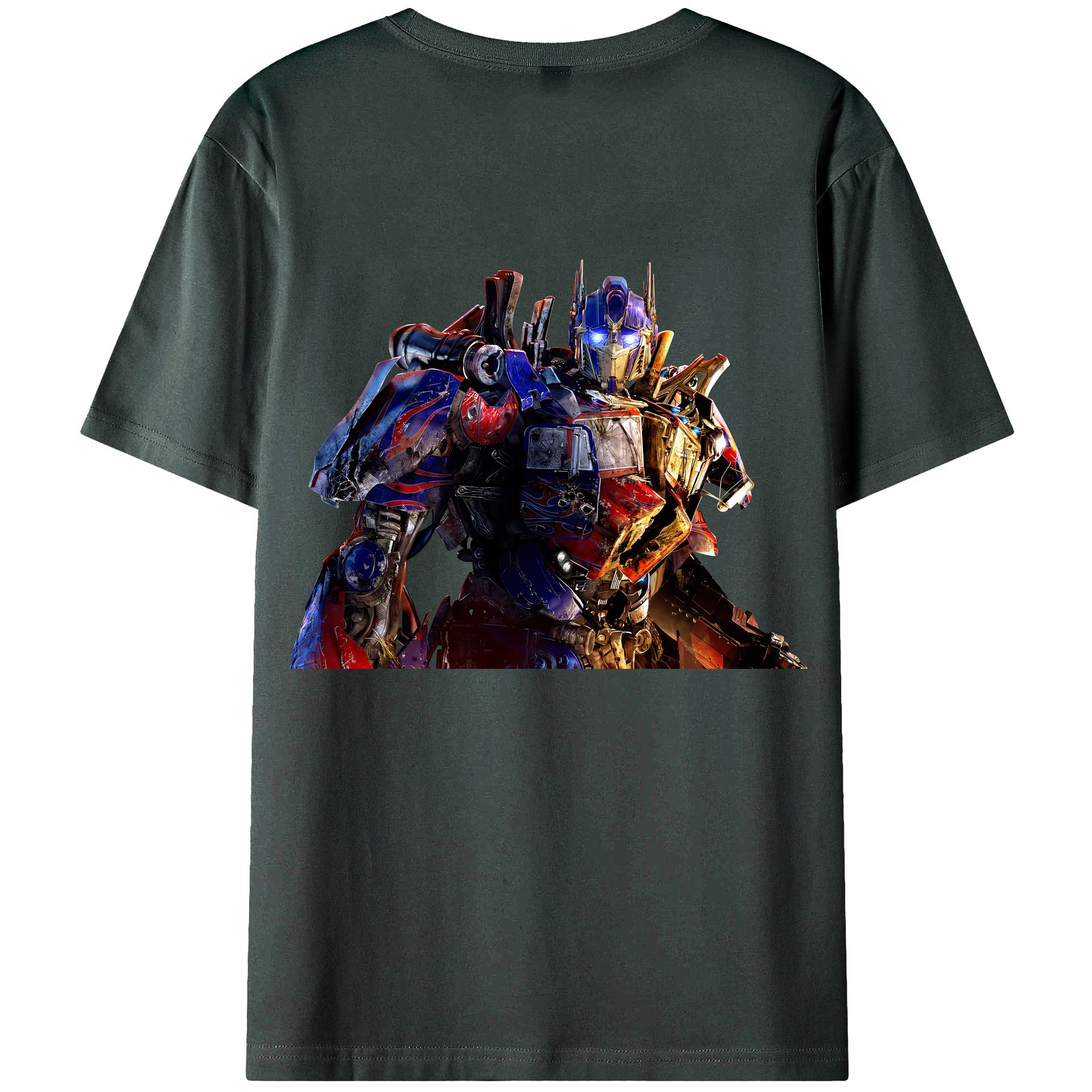 （画像用） Transformers トランスフォーマー 綿100％ メンズ半袖Tシャツ（バックプリント） 通気性